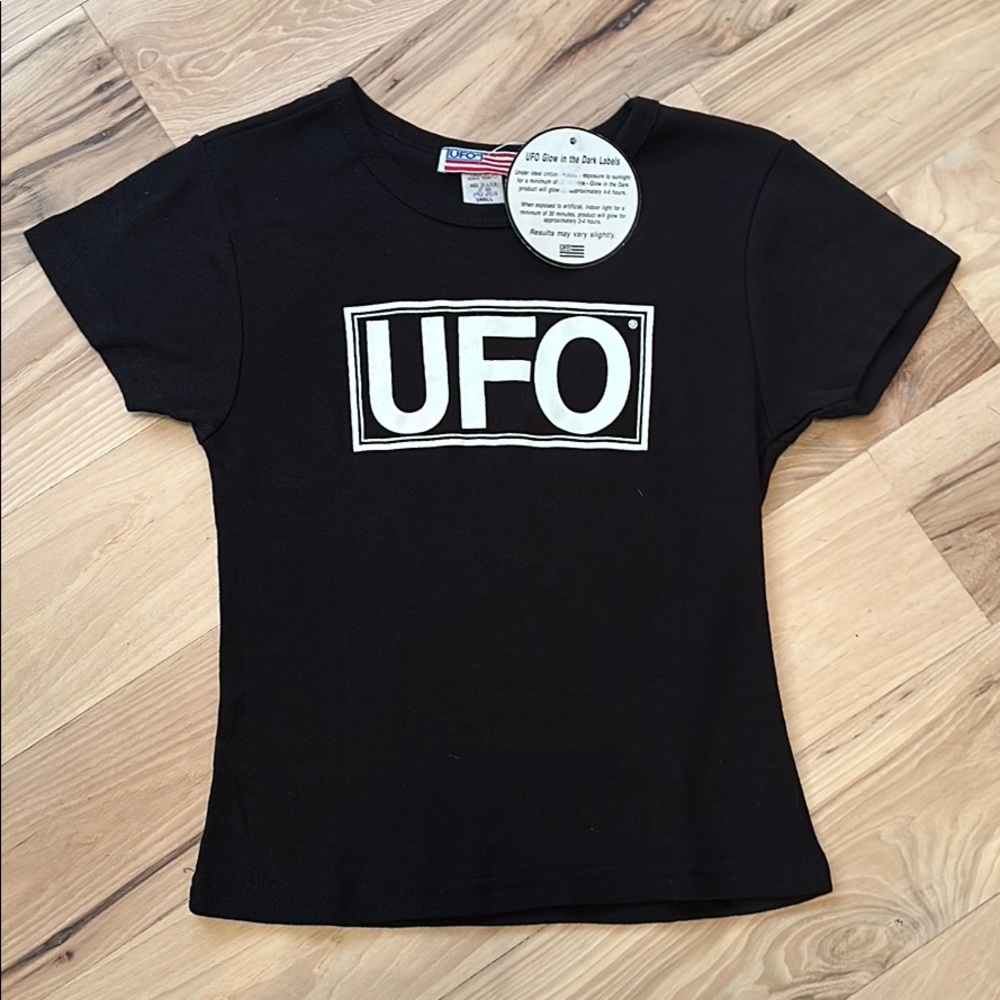 Vintage Rave Y2K knit t-shirt (UFO Jeans brand)